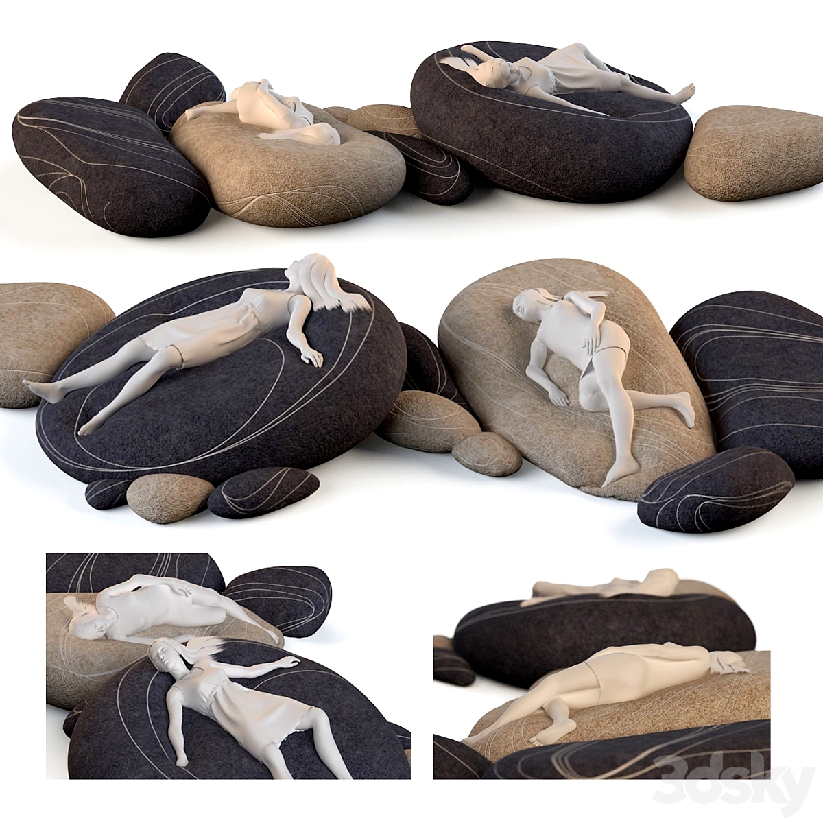Floor cushions stones №3 (Factory)