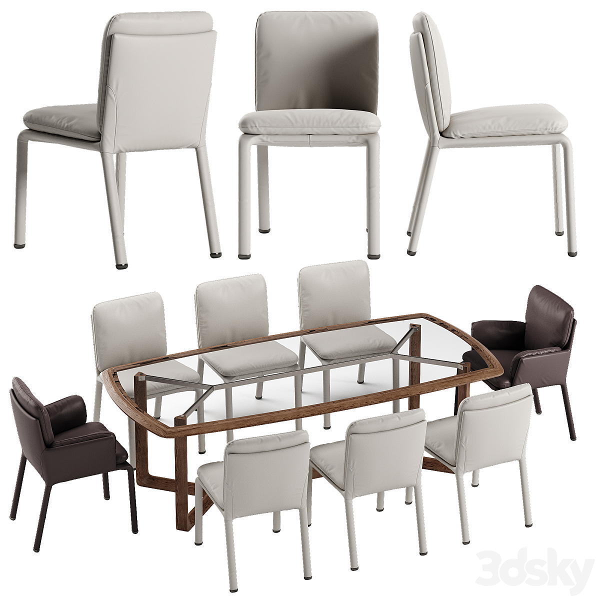 Natuzzi Ambra chair Amber table set