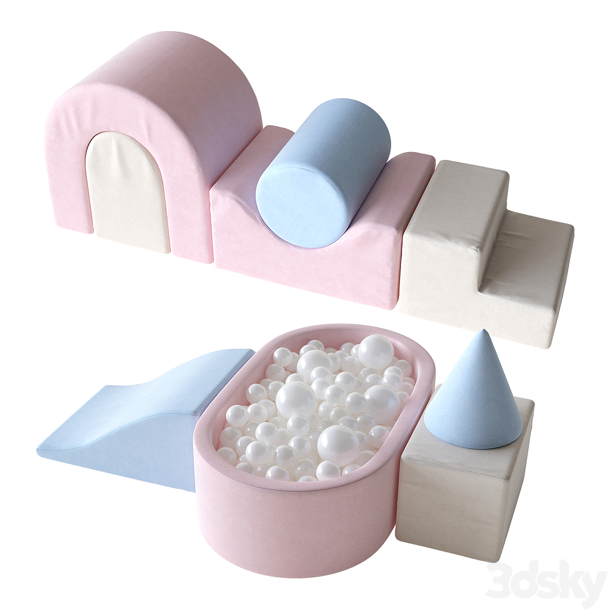KIDKII Lux Foam Play Set with Ball Pit for kids and cute little penguins