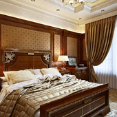 Визуализация спальни в классическом стиле