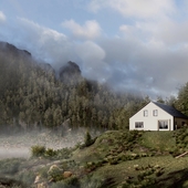 Scandinavian house 3d rendering