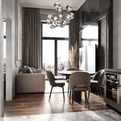 Kitchen-living room luxury 19.2 m2 (Sochi)