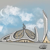 Концепция для экстерьерной части новой мечети.