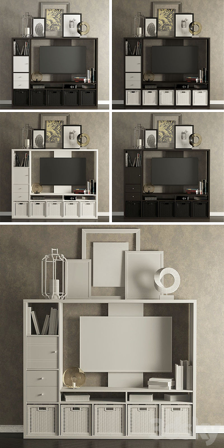 TV cabinet Ikea Lappland. - TV Wall - 3D model