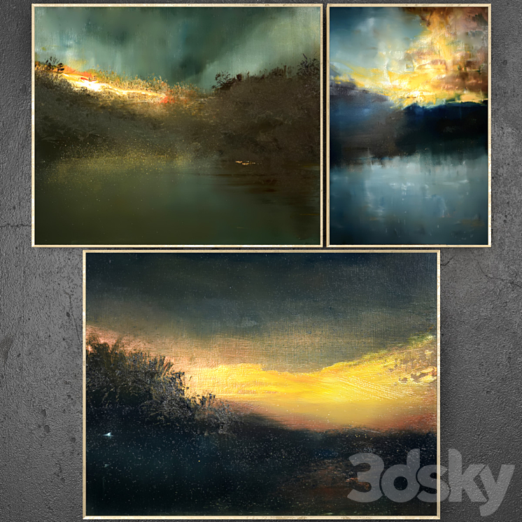 Paintings abstract | set 303 - Frame - 3D model