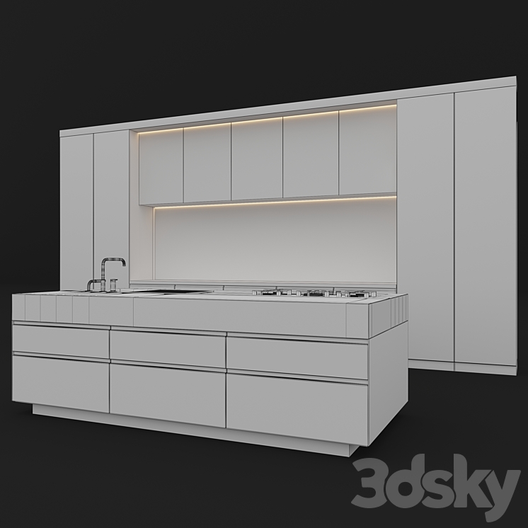 Modern kitchen 2 - Kitchen - 3D model