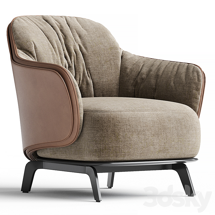KAORI | Leather armchair By Poliform - Arm chair - 3D model