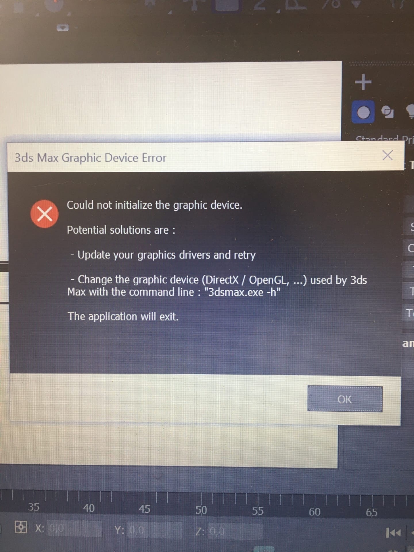 Ошибка 3ds max graphic device error